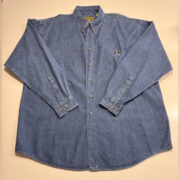 Cinch Other - Cinch EUC Denim Mens Button Down Shirt Embroidered Logo Size Large 100% Cotton